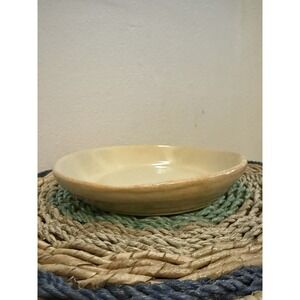 Handcrafted Ceramic Dessert Plate Beige Finish & Artist Signed 6"wide